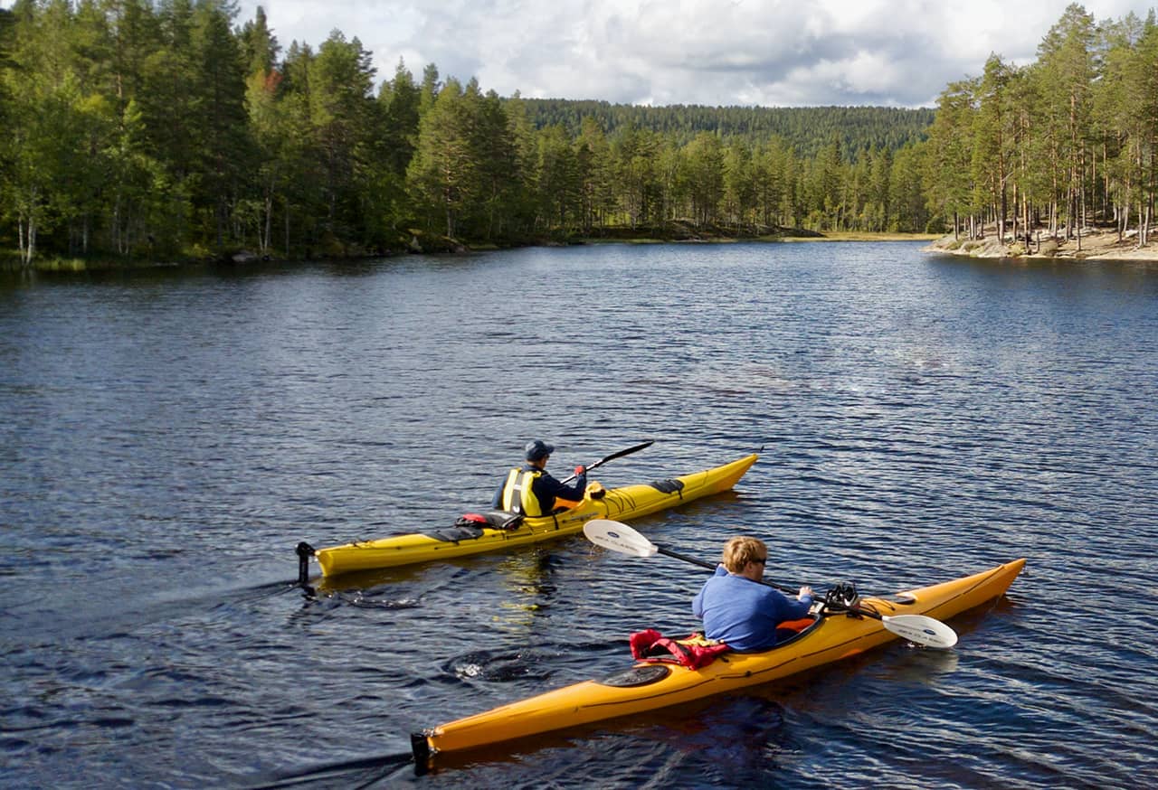 Canoe on Lake Plastiras